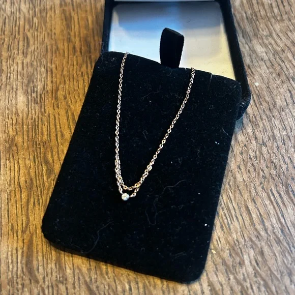 Catbird Rose Gold Chained to My Heart Necklace with Diamond 14k - Picture 2 of 4